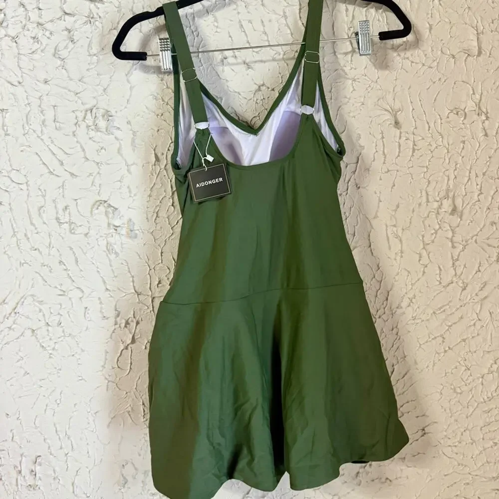 Chic Olive Green One-Piece Swimsuit - Picture 6 of 8